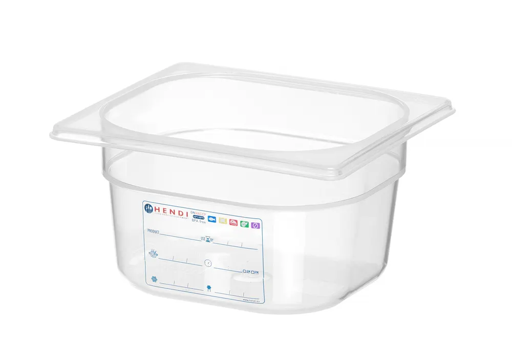 Vis Container GN 1/6 HACCP, HENDI, GN 1/6, 1,6L, Transparent, 176x162x(H)100mm, bilde 2