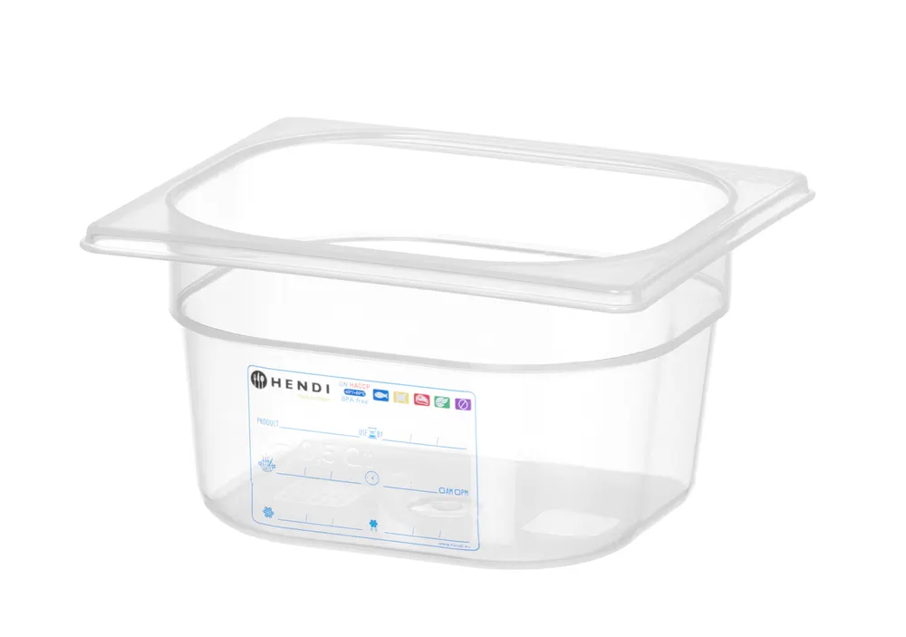 Container GN 1/6 HACCP, HENDI, GN 1/6, 1,6L, Transparent, 176x162x(H)100mm