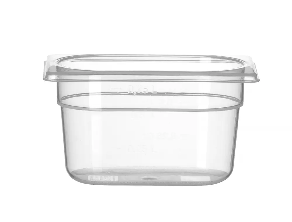 Container GN 1/9 polypropylene, HENDI, Profi Line, 1,0, GN 1/9, 0,75L, Transparent, 176x108x(H)100mm