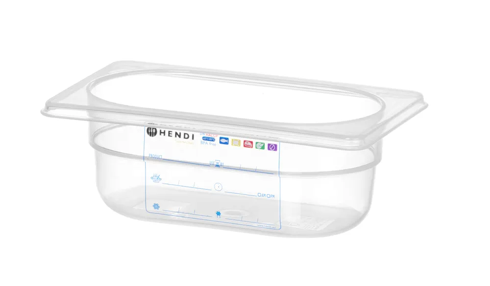 Container GN 1/9 HACCP, HENDI, GN 1/9, 0,6L, Transparent, 176x108x(H)65mm