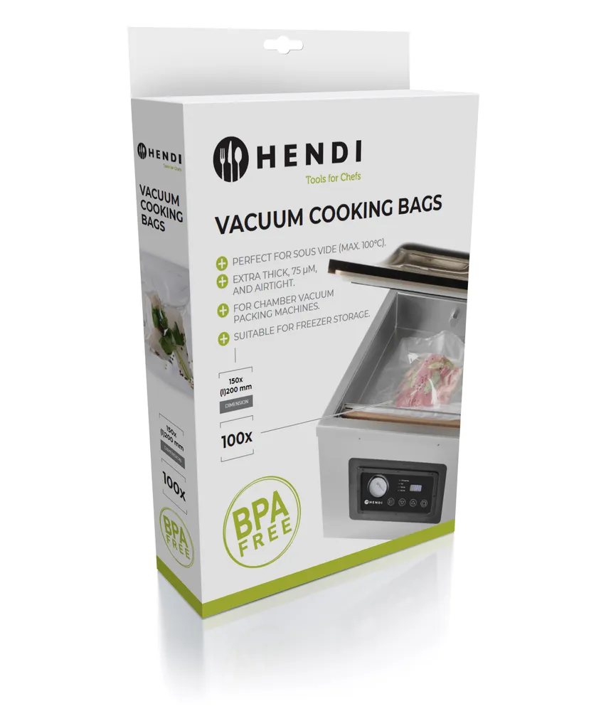Vis Sous-vide cooking bags for vacuum packing machines, HENDI, 100 pcs., 350x250mm, bilde 2