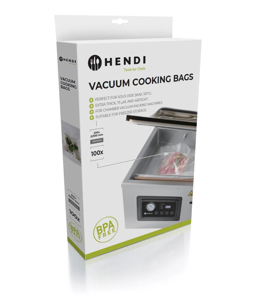 Sous-vide cooking bags for vacuum packing machines, HENDI, 100 pcs., 300x200mm