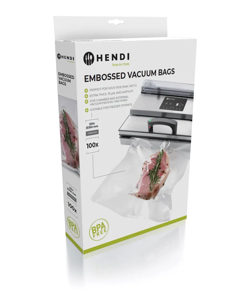 Embossed vacuum bags, HENDI, 100 pcs., 250x350mm