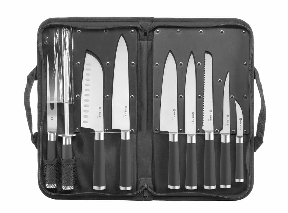 Knife set - 9-piece , HENDI, Black, 445x260x(H)65mm