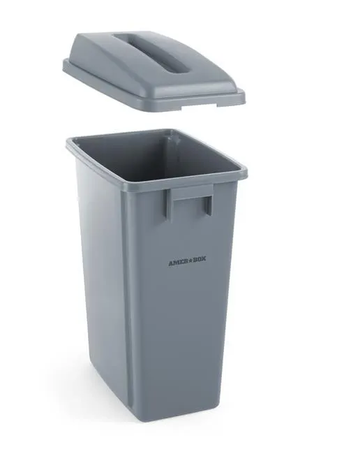 Vis Slim waste bin, AmerBox, 60L, Light grey, 455x315x(H)580mm, bilde 2
