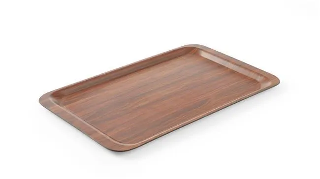 Vis Serving tray, rectangular, non-slip, laminated, AmerBox, Mahogany, 430x610mm, bilde 2