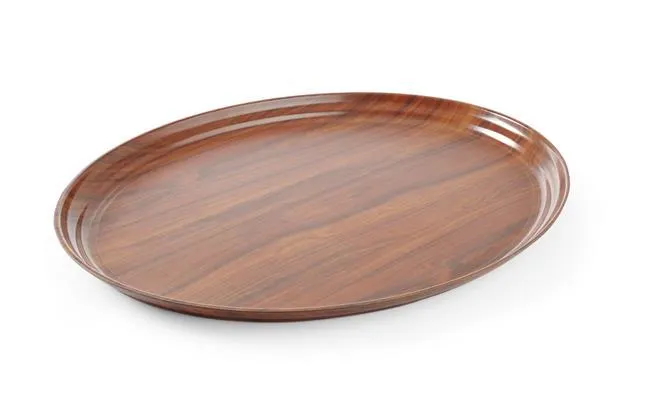 Vis Serving tray, oval, non-slip, laminated, AmerBox, Mahogany, 230x160mm, bilde 2