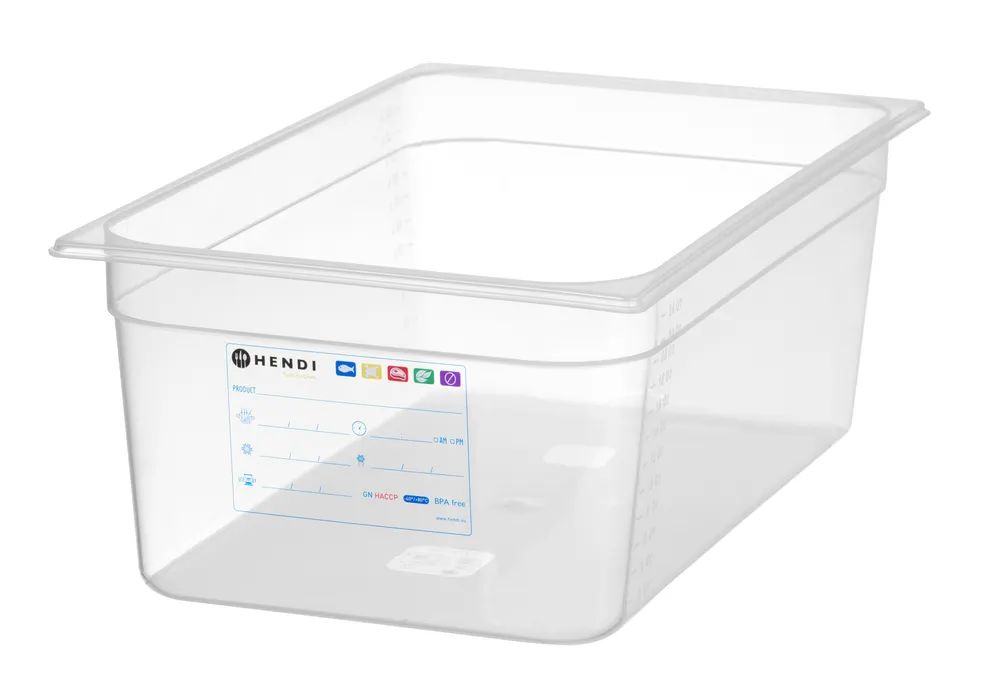 Container GN 1/1 HACCP, HENDI, GN 1/1, 28L, Transparent, 530x325x(H)200mm