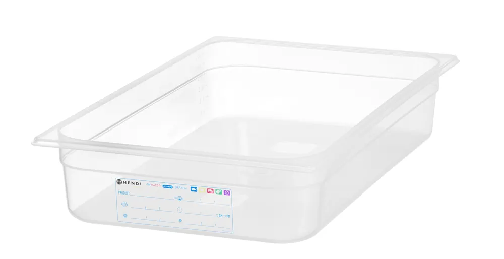 Container GN 1/1 HACCP, HENDI, GN 1/1, 12L, Transparent, 530x325x(H)100mm